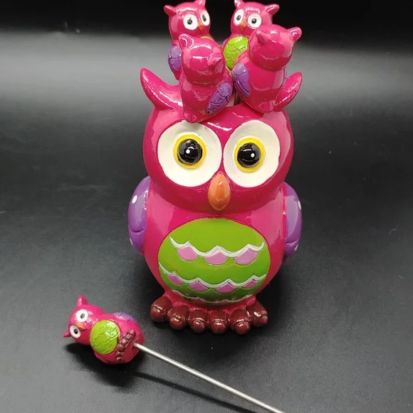 Owl cocktail fork set with owl holder - Picture 8 of 16